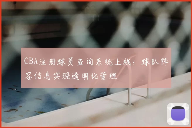 CBA注册球员查询系统上线，球队阵容信息实现透明化管理